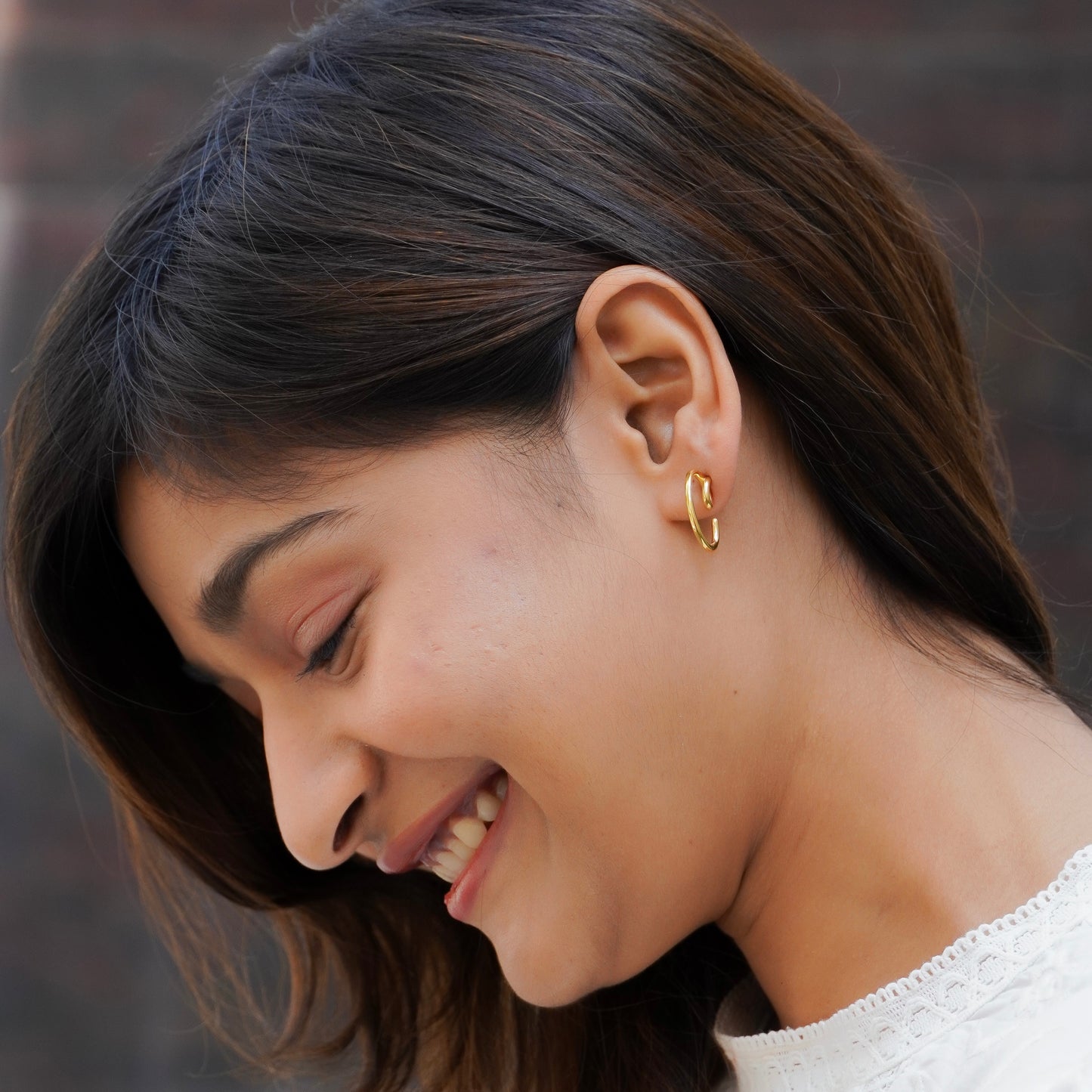 The Curved Gold Earrings