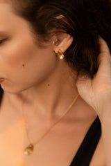 The Gold Pearl Leaf Studs