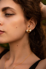 The Shining Gold Shell Studs