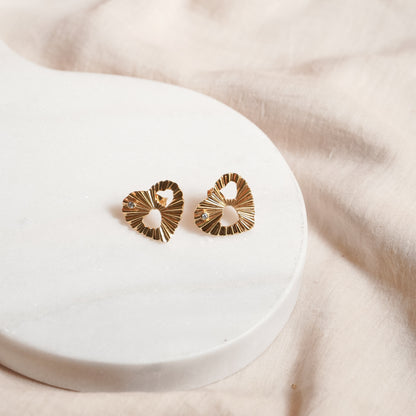 The Gold Heart Studs