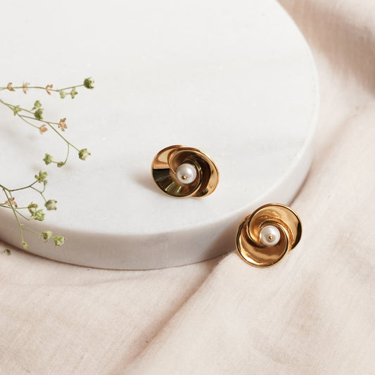 Pearl in the Rose Studs