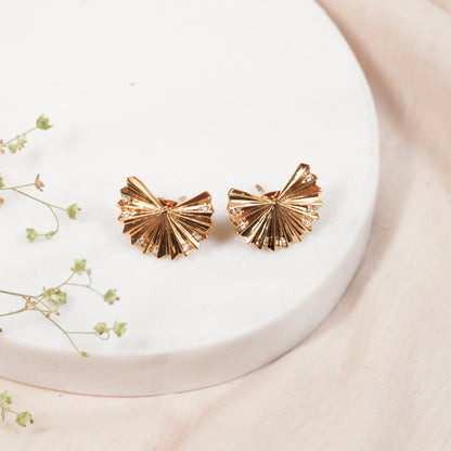 The Shining Gold Shell Studs