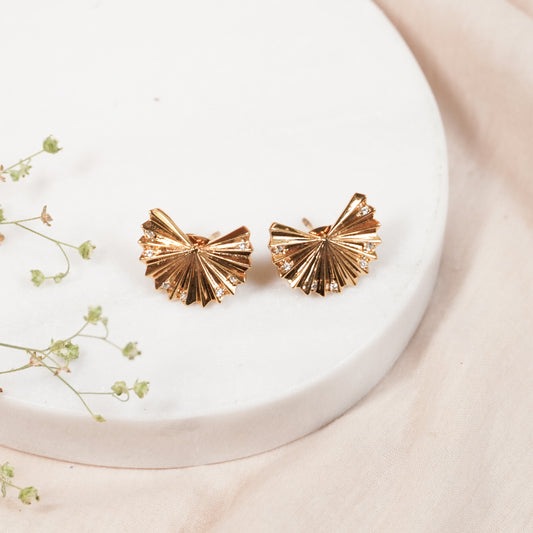 The Shining Gold Shell Studs