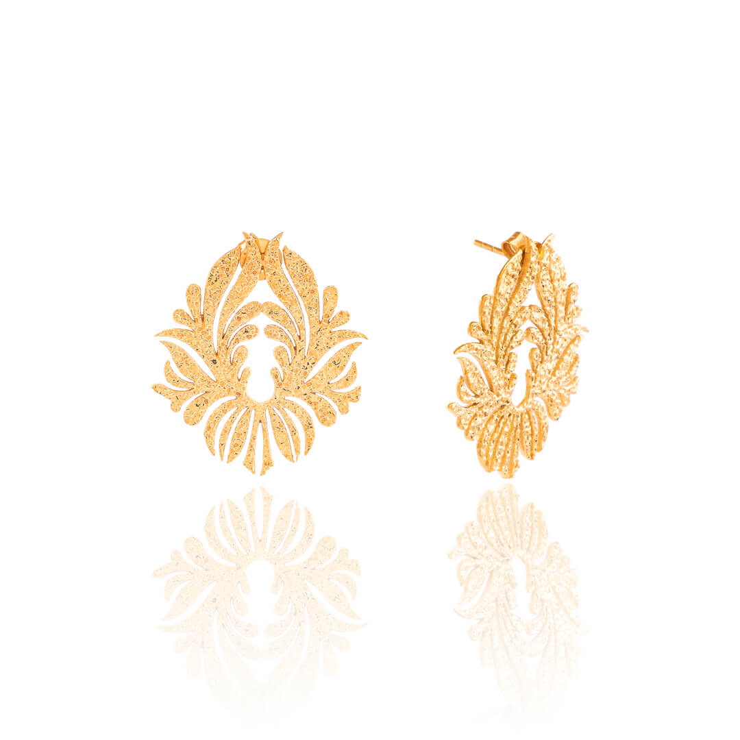 The Shine Of Gold Flower Earrings